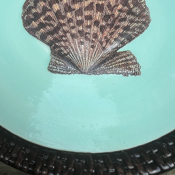 Mud Pie Raised Seashell Rattan Dessert Plate - Picture 3 of 6